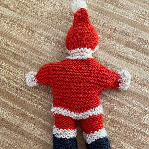 VTG 1960s Santa Claus Doll Knitted 15 Inch - Picture 7 of 8